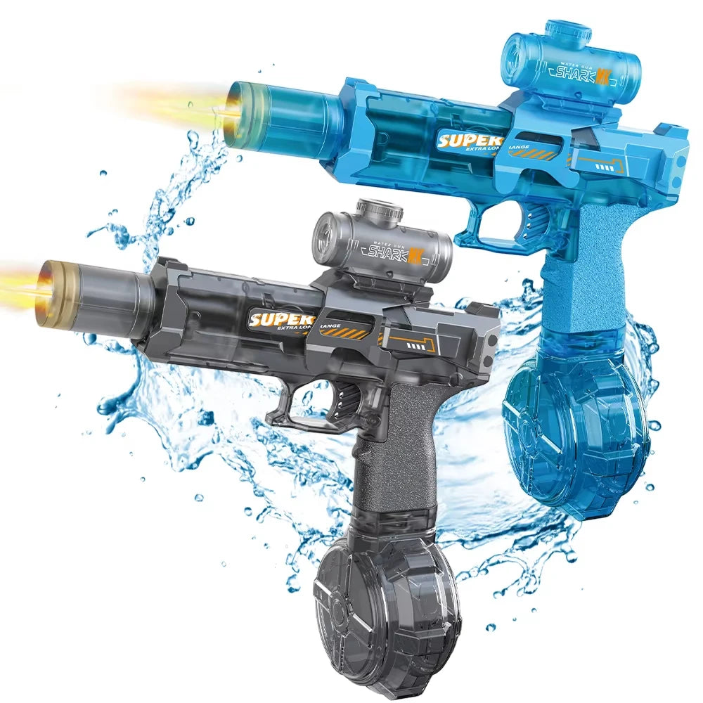 Pistola de agua en acción